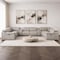 Homeroots Ash Gray Leather Modular U Shaped Eight Piece Corner Sectional With Console 643910 - alternate 3