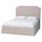 Baxton Studio Ronelyn Platform Bed with Pleated Skirt - Fabric Upholstered Bed Frame with Panel Headboard, Queen 270-14833-ZORO - alternate 1
