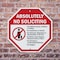 Signmission Absolutely No Soliciting No Politi, 10 inch X 10 inch, Aluminum Metal Signs, 5PK OC-A-5Pack-10-18 - alternate 2