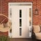 Vdomdoors Front Exterior Prehung Metal-Plastic Door Frosted Glass / MANUX 8112 White Silk / Office Commercial MANUX8112EXD-WS-W14+32+14-H80+16-RH-I - alternate 2