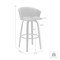 Armen Living Diana 30in Swivel Black Wood Bar Stool in Gray Faux Leather LCDIBABLKGRY30 - alternate 7