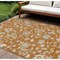 Homeroots 10' X 14' Copper Green And Gray Floral Washable Indoor Outdoor Area Rug 597847 - alternate 1