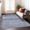 Homeroots 9' X 12' Blue Aqua And Charcoal Floral Washable Indoor Outdoor Area Rug 606186 - alternate 7