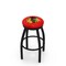 Holland Bar Stool Co 36" Blk Wrinkle Chicago Blackhawks Swivel Bar Stool, Accent Ring L8B2B36ChiHwk-R - alternate 1