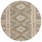 Homeroots 8' Beige Round Geometric Washable Indoor Outdoor Area Rug 607424 - alternate 2