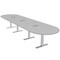 Skutchi Designs 16ft Conference Table With Power Unit | 16 Person Modular Racetrack Meeting Table | Harmony Series HAR-RAC-48X192-T-U779-ESIL - alternate 1
