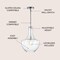 Jonathan Y Watts 13.25" 1-Light Mid-Century Modern Iron/Glass LED Pendant, Chrome/Clear JYL6401A - alternate 10