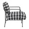 Homeroots 29" Black And White And Black Upholstered Houndstooth Arm Chair 572294 - alternate 3