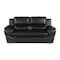Homeroots 69in Black and Silver Leather Loveseat 720507 - alternate 1