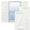 Ekena Millwork True Fit PVC Two Equal Panel Farmhouse Fixed Mount Shutters w/ Z-Bar, Unfinished , 15W x 36H, PR TFP102FH15X036UN - alternate 1