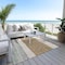 Homeroots 3' X 5' Brown Ivory And Blue Abstract Washable Indoor Outdoor Area Rug 615272 - alternate 6