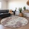 Homeroots 8' Plum And Ivory Round Abstract Washable Indoor Outdoor Area Rug 643621 - alternate 4