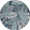 Homeroots 4' Navy Blue Round Floral Indoor Outdoor Area Rug 572547 - alternate 1