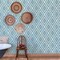 A-Street Prints Zaya Blue Tribal Diamonds Wallpaper 2969-26013 - alternate 2