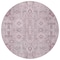 Homeroots 8' Pink Mauve And Blush Round Oriental Washable Indoor Outdoor Area Rug 582112 - alternate 3