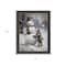 Homeroots Boy Building A Snowman Black Framed Wall Art 572084 - alternate 3
