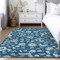 Homeroots 3' X 5' Navy Blue Ivory And Gray Floral Washable Indoor Outdoor Area Rug 597830 - alternate 5