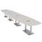 Skutchi Designs Arc Boat Conference Table, 45 in W, 240 in L, Ivory HAR-ABOT-48X240-DOU-K458-ESIL - alternate 1