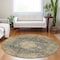 Homeroots 8' Charcoal And Beige Round Medallion Washable Indoor Outdoor Area Rug 616462 - alternate 3