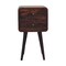 Homeroots 22" Brown Solid Wood Square Two Drawer Nightstand 651793 - alternate 1