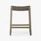Homeroots 26" Stone and Gray Faux Leather and Solid Wood Backless Counter Height Bar Chair 632402 - alternate 3