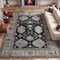 Jonathan Y Kisara Oushak Style Distressed Border Non-Slip Machine-Washable Charcoal/Beige 3ft x 5ft Area Rug PTN101B-3 - alternate 3
