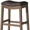 Homeroots 31" Brown Faux Leather and Solid Wood Backless Bar Height Bar Chair 632369 - alternate 4