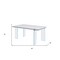 Homeroots 66" X 38" X 30" White High Gloss Clear Glass Dining Table 347353 - alternate 3
