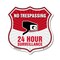 Signmission No Trespassing Shield Sign 24 Hour Surve, 12 Inch X 12 Inch, Plastic Sign SHI-P-12-419 - alternate 1