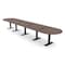Skutchi Designs 18 Person Conference Table With Power Unit | 18' Racetrack Table | Harmony Series HAR-RAC-48X216-T.BK-H3041-EBLK - alternate 1