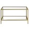 Homeroots 32" Gold Glass And Steel Square Coffee Table With Shelf 520951 - alternate 5