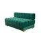 Homeroots Green Velvet U Shaped Three Piece Sofa and Chaise Sectional With Toss Pillows 643887 - alternate 5