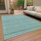Homeroots 8' X 10' Turquoise And Aqua Striped Washable Indoor Outdoor Area Rug 615383 - alternate 5