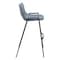 Homeroots Set of Two 30" Blue And Black Faux Leather And Steel Low Back Bar Height Bar Chairs 555659 - alternate 3