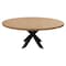 Homeroots 72" Natural And Black Rounded Solid Wood And Iron Pedestal Base Dining Table 563915 - alternate 4