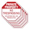 Signmission Private Property No Trespassing Vio, 10 inch X 10 inch, Aluminum Metal Signs, 5PK OC-A-5Pack-10-148 - alternate 1