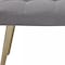 Homeroots 47in Gray and Antiqued Brass Tufted Linen Blend Upholstered Dining Bench 473174 - alternate 5