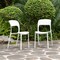 Fabulaxe Modern Plastic Outdoor Dining Chair with Open Curved Back, White Set of 4 QI004227.WT.4 - alternate 6