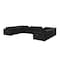Homeroots Black Leather Modular U Shaped Ten Piece Corner Sectional With Console 643932 - alternate 1