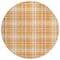Homeroots 8' Orange Blue And Ivory Round Plaid Washable Indoor Outdoor Area Rug 597125 - alternate 5