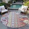 Homeroots 8' Linen Pink And Yellow Round Aztec Washable Indoor Outdoor Area Rug 598474 - alternate 6