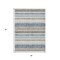 Homeroots 3' X 5' Navy Blue And Beige Striped Washable Indoor Outdoor Area Rug 632227 - alternate 3