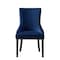 Homeroots Set of Two Tufted Navy Blue and Espresso Upholstered Velvet Dining Side Chairs 543528 - alternate 7