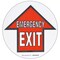 Brady Emergency Exit Up Arrow Sign, 17in Dia x 0.011in Thickness, Black/Red/White, Polyester 104495 - alternate 1