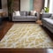 Homeroots 10' X 14' Gold and White Abstract Washable Non Skid Indoor Outdoor Area Rug 559270 - alternate 4