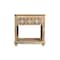 Homeroots 28" Natural Solid Wood Carved Geometric One Drawer Nightstand 555399 - alternate 9
