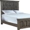 Homeroots Brown Carved Geometric Distressed Solid Wood Queen Bed Frame 554347 - alternate 4