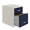 Space Solutions 14.25 in W 2 Drawer Vertical File Cabinet W/ Accessory Drawer, Pearl White / Navy 25971 - alternate 4