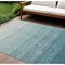 Homeroots 8' X 10' Teal Blue And Ivory Ombre Washable Indoor Outdoor Area Rug 595838 - alternate 1