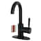 Kingston Brass One-Handle Single-Hole Bathroom Faucet with Deck Plate and Push Pop-Up Drain, Matte Black LS8430DKL - alternate 1